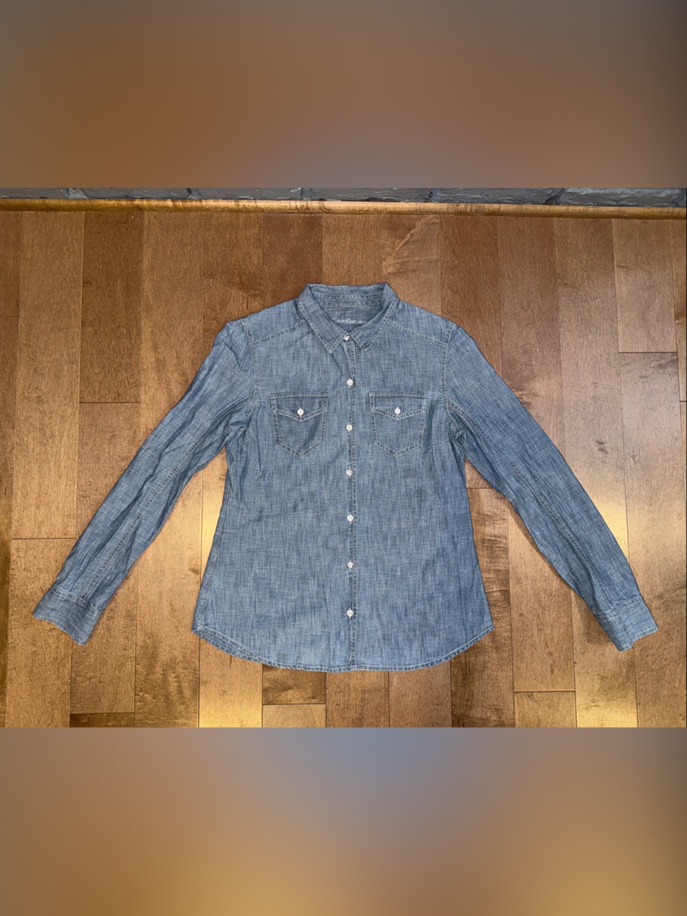 Calvin Klein Jeans Light Blue Chambray Button-Front Shirt